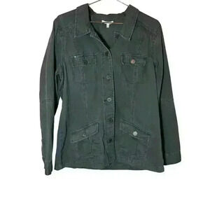Maurice jacket size large army green with buttons p2p:21in length:28in